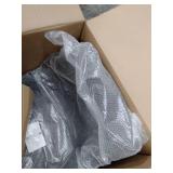 ALPHA HOME Swivel Bar Stool Adjustable Airlift Counter Height Bar Stool Kitchen Dining Cafe Hydraulic PU Leather Bar Chair with Padded Back and Black Chromed Metal Base, Grey,1PC