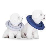 ARRR Comfy UFO Pet Recovery Collar, Water-Resistant Soft Adjustable Protective Dog Neck Donut E-Collar for Small and Medium Dogs and Cats After Surgery Safe Alternative Cone (Grey, S)