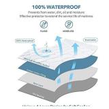 LANOITE Full Waterproof Mattress Protector Pad Cover with Deep Pocket Fitted 8" - 21" Breathable Alternative Filling (White, Full)
