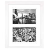 Golden State Art, 8x10 White Photo Wood Collage Frame with Real Glass and White Mat displays (2) 4x6 Pictures