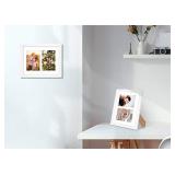 Golden State Art, 8x10 White Photo Wood Collage Frame with Real Glass and White Mat displays (2) 4x6 Pictures