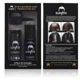 ELEVATE Hair Perfecting 3-in-1 Kit Set Includes Natural Hair Thickening Fibers & Spray Applicator Pump Nozzle & Locking Setting Hold Hair Spray | Instantly Conceal Balding Hair Areas (Dark Brown)