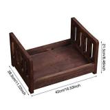 Newborn Props Photography Bed Baby Photo Small Wooden Posing Baby Photography Props Bed Baby Photo Studio Props for Photo Home Accessories (Coffee)