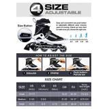 PAPAISON Adjustable Inline Skates for Kids and Adults with Full Light Up Wheels , Outdoor Roller Skates for Girls and Boys, Men and Women