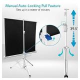 Portable Projector Screen Tripod Stand - Mobile Projection Screen , Lightweight Carry & Durable Easy Pull Assemble System for Schools Meeting Conference Indoor Outdoor Use, 50 Inch - Pyle PRJTP52
