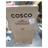 COSCO 11308PBL1E Two Step Big Step Folding Step Stool with Rubber Hand Grip, Gray