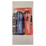 EVEREADY LED Flashlight Multi-Pack, Bright and Durable, Super Long Battery Life, Use for Emergencies, Camping, Outdoor, Batteries Included , Red,Blue,Bright White, 6.2" x 3.9" x 2.8"