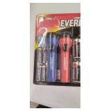 EVEREADY LED Flashlight Multi-Pack, Bright and Durable, Super Long Battery Life, Use for Emergencies, Camping, Outdoor, Batteries Included , Red,Blue,Bright White, 6.2" x 3.9" x 2.8"
