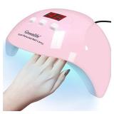 UV LED Nail Lamp, GreenLife 54W 18pcs UV LED Nail Light Portable Nail Lamp Professional Fast Curing Nail Dryer for Acrylic Nails Gel Polish Travel Home School Office use Auto-Sensor -Pink