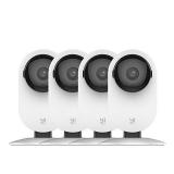 YI 4pc Security Home Camera, 1080p WiFi Smart Indoor Nanny IP Cam with Night Vision, 2-Way Audio, Motion Detection, Phone App, Pet Cat Dog Cam - Works with Alexa and Google