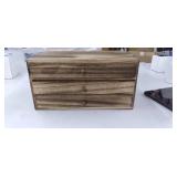 SRIWATANA Wooden Jewelry Box - 3 Layer Jewelry Organizer Wood Storage Case with 3 Drawers for Earring, Necklace, Bracelet, Rings - Carbonized Black