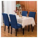 subrtex Dining Room Chair Slipcovers Parsons Chair Covers Sets Stretch Dining Chair Covers Removable Kitchen Chair Covers Chair Protector Covers for Dining Room,Restaurant,Hotel(4,Blue)