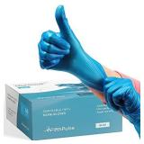 Blue Vinyl Disposable Gloves Large 50 Pack - Latex Free, Powder Free Medical Exam Gloves - Surgical, Home, Cleaning, and Food Gloves - 3 Mil Thickness