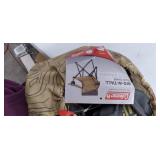 Coleman Company Big-N-Tall Topo Print Quad Chair, Tan/Brown, 19.5" x 24" x 38"