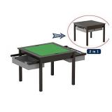 UTEX 2-in-1 Kids Multi Activity Table and 2 Chairs Set with Storage (Espresso with Gray Drawer)