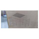 UTEX 2-in-1 Kids Multi Activity Table and 2 Chairs Set with Storage (Espresso with Gray Drawer)