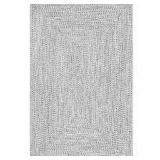 nuLOOM Braided Salt and Pepper Outdoor Solid Coastal Area Rug