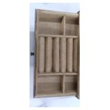 SRIWATANA Wooden Jewelry Box - 3 Layer Jewelry Organizer Wood Storage Case with 3 Drawers for Earring, Necklace, Bracelet, Rings - Carbonized Black