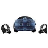 HTC Vive Cosmos VR virtual reality headset with speakers and 2 controllers powers on but untested