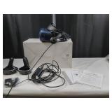 HTC Vive Cosmos VR virtual reality headset with speakers and 2 controllers powers on but untested