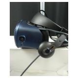 HTC Vive Cosmos VR virtual reality headset with speakers and 2 controllers powers on but untested