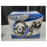 Ps2 V8 Plus Racer Racing Steering Wheel W/ Foot Pedals For Playstation pc
