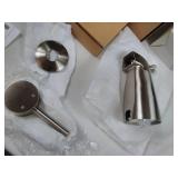 Kova brushed nickel shower head and tub spout with trim kit low pressure