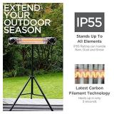 Briza Infrared Patio Heater - Electric Patio Heater - Outdoor Heater - Indoor/Outdoor Heater - Wall Heater - Garage Heater - Portable Heater - 1500W - use with Stand - Mount to Ceiling/Wall