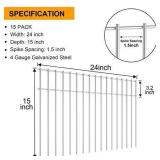 15 PACK Dig Protection Animal Barrier Fence with 1.5 inch Spike Spacing Underground Decorative Garden Fence 24inch x 15inch 4 Gauge Galvanized Steel Ground Stakes Defence for Outdoor Garden Yard Patio