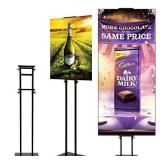 HUAZI Poster Stand for Display Double-Sided Sign Holder Stand Heavy Duty Floor Sign Stand with Base Adjustable Height Up to 75inches for Board & Foam,Black