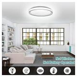 DLLT 48W Modern Dimmable Led Flush Mount Ceiling Light with Remote, 18.9 Inch Round Close to Ceiling Lights Fixture for Bedroom/Living Room/Dining Room Lighting, Timing, 3 Light Color Changeable- Reta