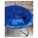 Urban Shop Faux Fur Saucer Chair with Metal Frame, One Size, Blue- Retail $71
