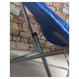 Urban Shop Faux Fur Saucer Chair with Metal Frame, One Size, Blue- Retail $71