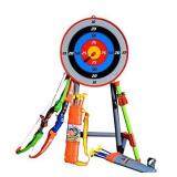 CAPTAIN CHAOWING Bow and Arrow for Kids, Archery Toy Set, 2 Bows & 1 Blowing Bow & 12 Arrows & 5 Quivers & Standing Target, Outdoor Toys for Children Boys Girls