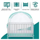L RUNNZER Crib Pop Up Tent Baby Mesh Cover Net Toddler Bed Canopy Netting Cover Protect Baby from Biting and Falling, Emerald, 51 x 51 x 27 Inch- Retail $59.99