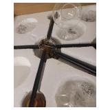 Warehouse of Tiffany HM084/5 Carson Carrington McKinnon 5-Light Matte Black and Gold Glass Globe Shades Chandelier- Retail $209