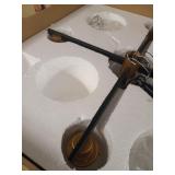 Warehouse of Tiffany HM084/5 Carson Carrington McKinnon 5-Light Matte Black and Gold Glass Globe Shades Chandelier- Retail $209