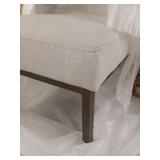 Amazon Brand â Rivet Contemporary Dining Chair with Brass Metal Base, 34"H, Chalk- Retail $175