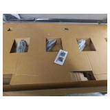 Amazon Basics 24 x 48 Inch Rectangular School Activity Kids Table, Ball Glide Legs, Adjustable Height 19-30 Inch, Grey and Black