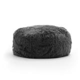 STOP Ottoman in Shag, Light Gray