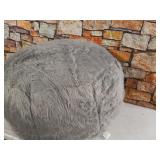 STOP Ottoman in Shag, Light Gray