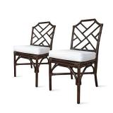 New Pacific Direct Kara Rattan, Set of 2 Dining Chairs, Paloma Brown- Retail $500