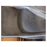 Meridian Furniture Owen Collection Modern | Contemporary Velvet Upholstered Counter Stool with Polished Gold Metal Legs, Set of 2, 23" W x 21" D x 40" H, Grey- Retail $441