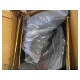 Meridian Furniture Owen Collection Modern | Contemporary Velvet Upholstered Counter Stool with Polished Gold Metal Legs, Set of 2, 23" W x 21" D x 40" H, Grey- Retail $441