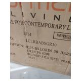 Cohen 30" Gray Faux Leather And Brushed Stainless Steel Swivel Bar Stool LCLRBABSGR30