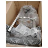 Cohen 30" Gray Faux Leather And Brushed Stainless Steel Swivel Bar Stool LCLRBABSGR30