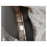 Cohen 30" Gray Faux Leather And Brushed Stainless Steel Swivel Bar Stool LCLRBABSGR30