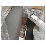 Cohen 30" Gray Faux Leather And Brushed Stainless Steel Swivel Bar Stool LCLRBABSGR30