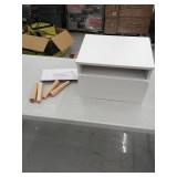 FAMAPY Wood Modern 1-Drawer Bedside Nightstand with Shelf, White