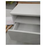 FAMAPY Wood Modern 1-Drawer Bedside Nightstand with Shelf, White